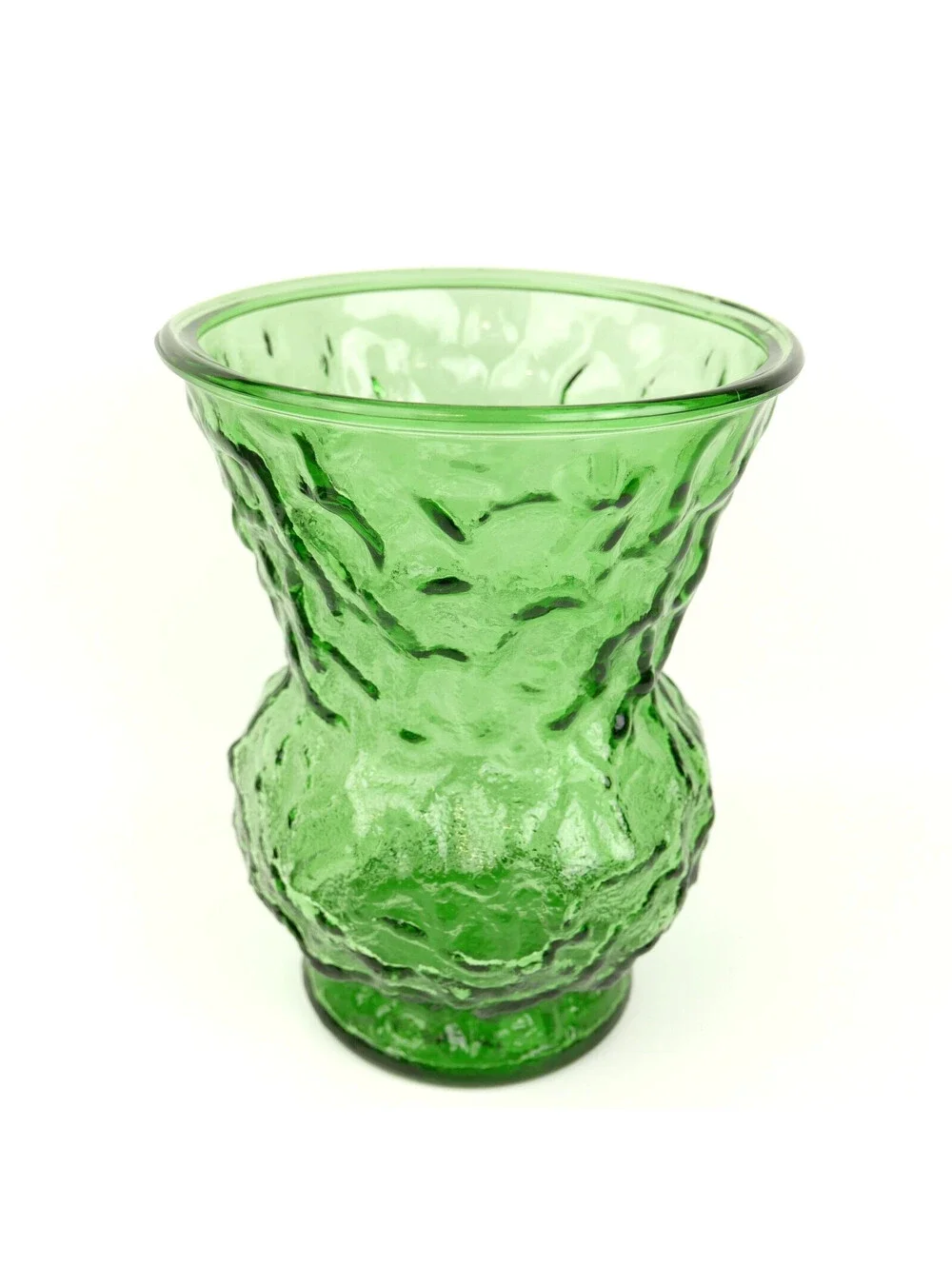 Vintage EO Brody G109 Emerald Green Crinkle Glass Vase MCM Cleveland USA 8